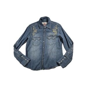 Vintage Country Royalty Disney Cowboy Mickey Pearl Snaps Country Western Horse M